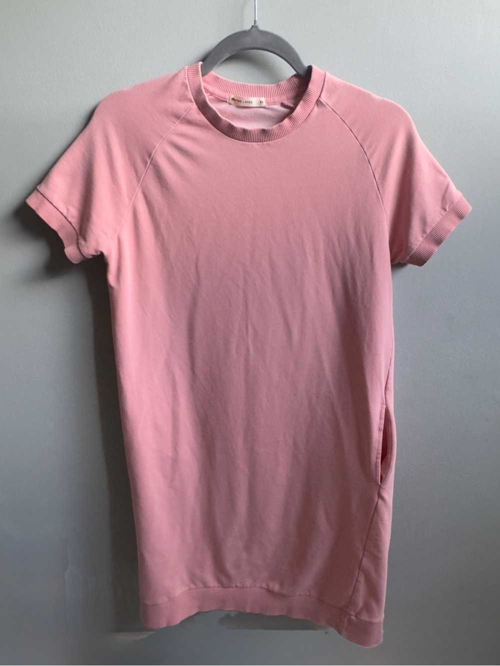 Marine Layer Pink Sweatshirt Short Sleeve Dress Size XS